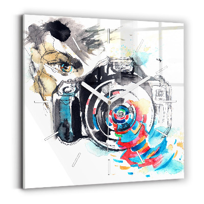 Kwadratowy zegar Kobieta fotograf