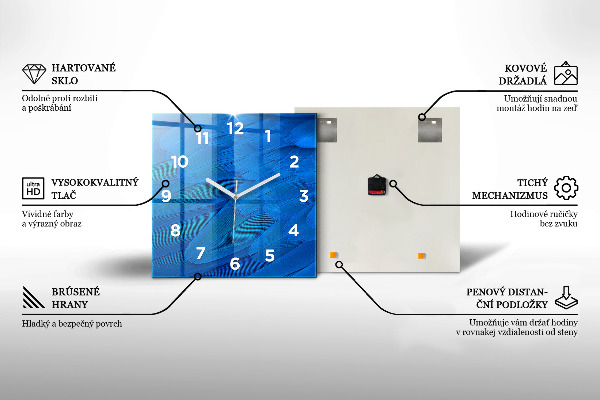 Kwadratowy zegar Ilustracja słuchawki