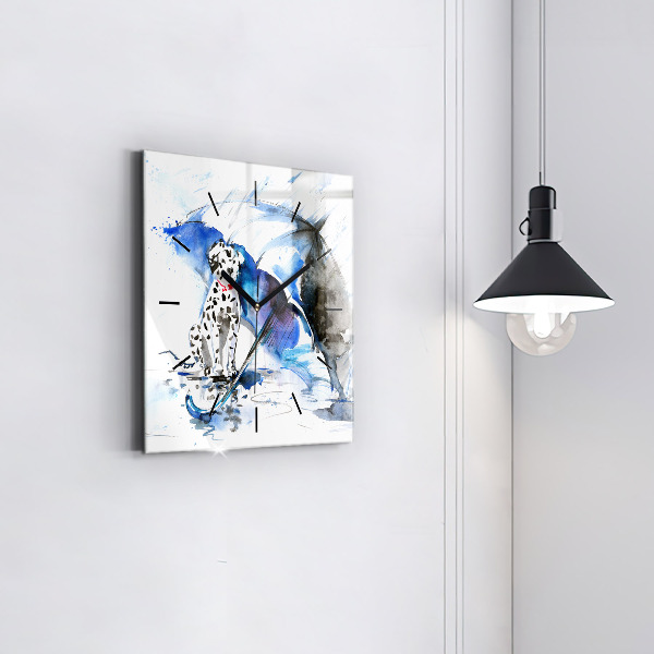 Kwadratowy zegar Dalmatyńczyk i parasol