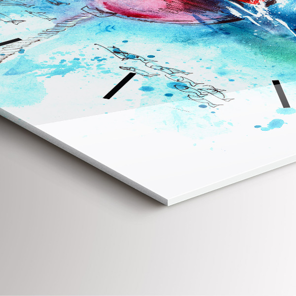 Kwadratowy zegar Malowana mewa