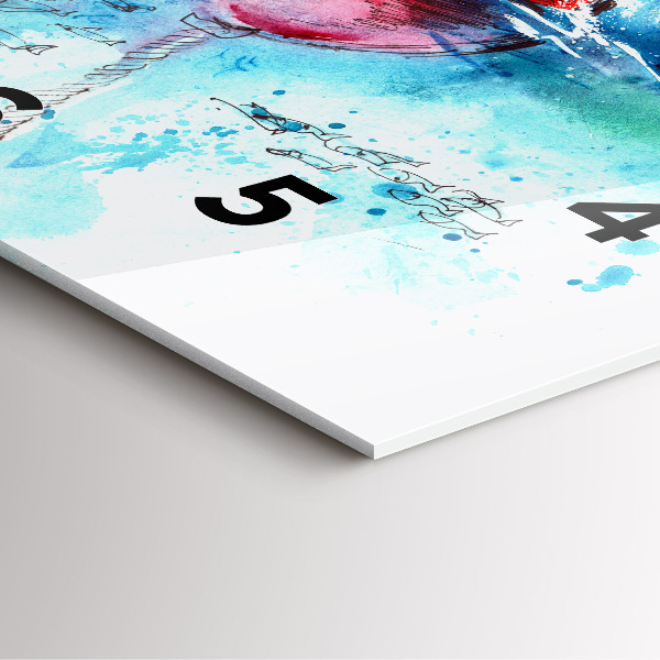 Kwadratowy zegar Malowana mewa