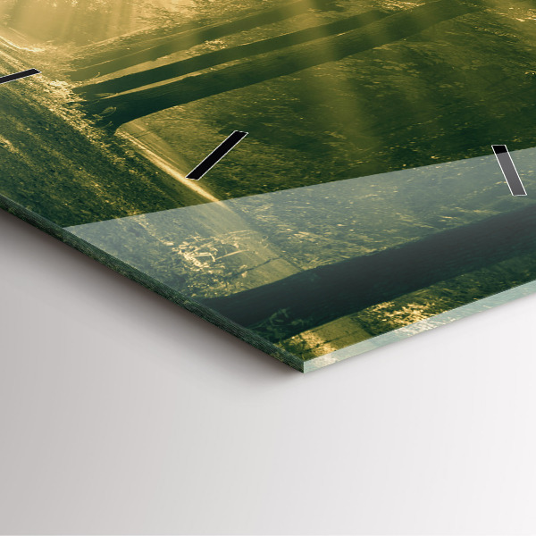 Kwadratowy zegar Promienie słoneczne Las