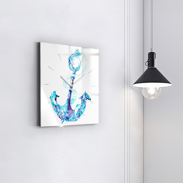 Kwadratowy zegar Morska kotwica