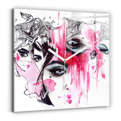 Kwadratowy zegar Wiele twarzy abstrakcja