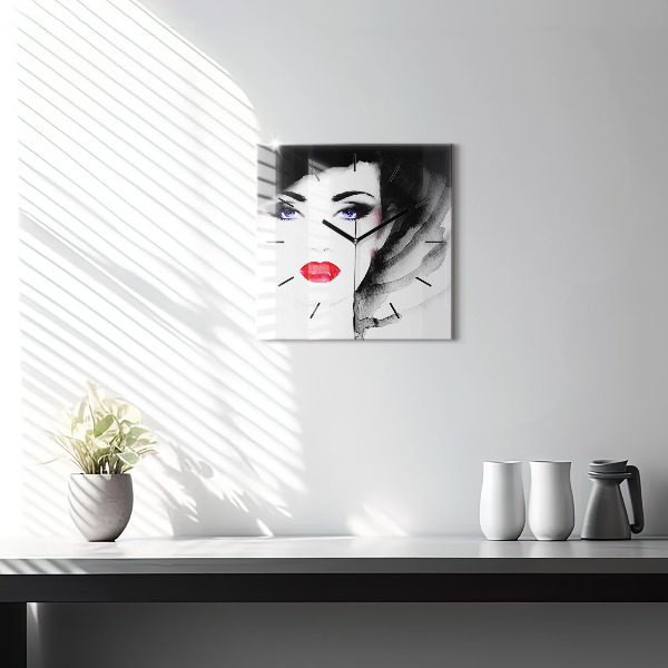 Kwadratowy zegar Portret kobiety