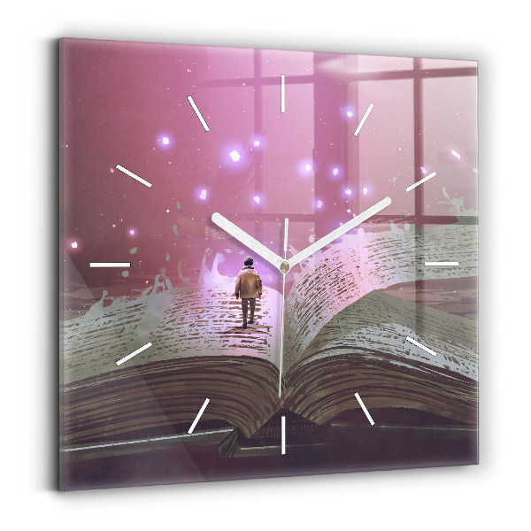 Zegar ścienny kwadratowy Abstrakcja książka