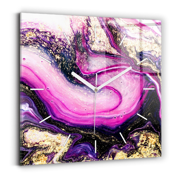 Zegar ścienny kwadratowy Abstrakcja marmur