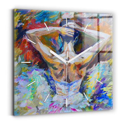 Zegar ścienny kwadratowy Malowana baletnica