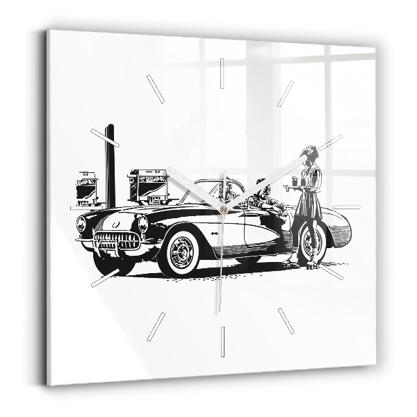 Kwadratowy zegar Retro Ilustracja