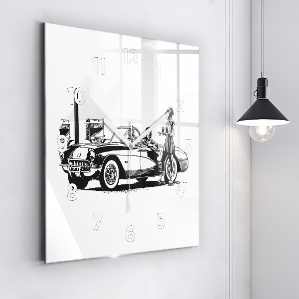 Kwadratowy zegar Retro Ilustracja