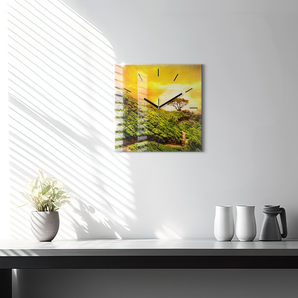 Kwadratowy zegar Wzgórze Herbaty