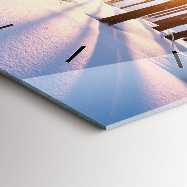 Kwadratowy zegar Zachód słońca Las