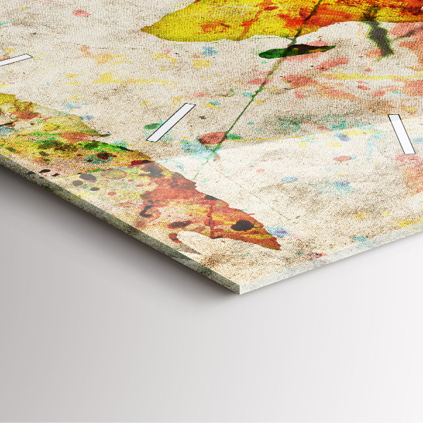 Kwadratowy zegar Kolorowa mapa świata