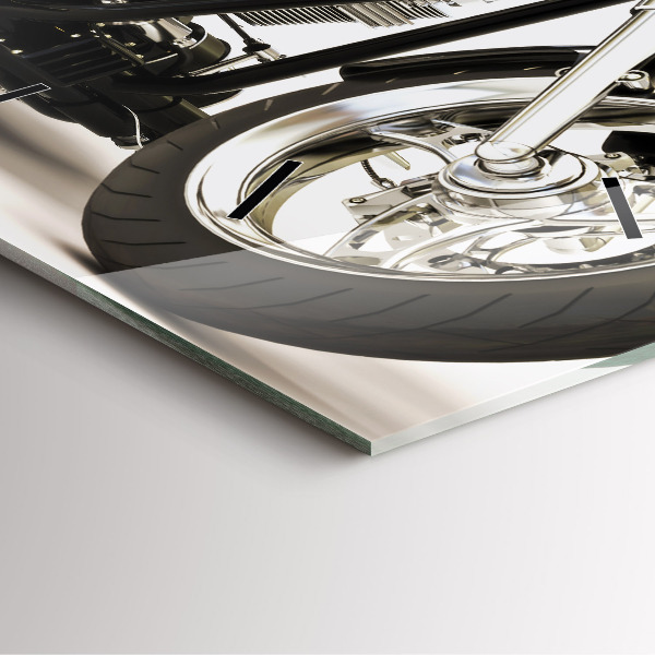 Kwadratowy zegar Czarny motocykl