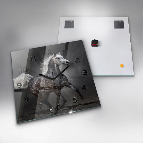 Kwadratowy zegar Galopujący koń
