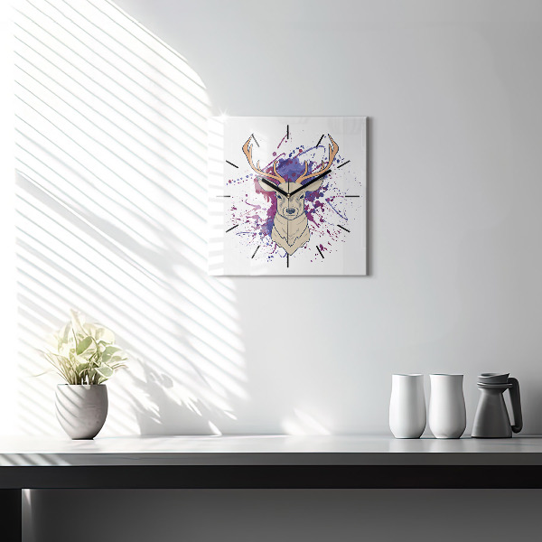 Kwadratowy zegar Ilustracja wektorowa jelenia