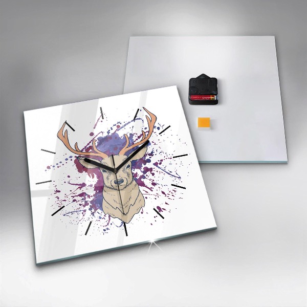 Kwadratowy zegar Ilustracja wektorowa jelenia