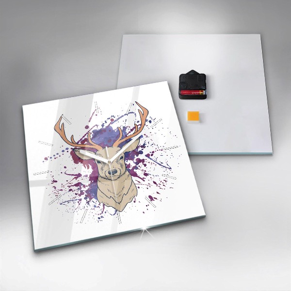Kwadratowy zegar Ilustracja wektorowa jelenia