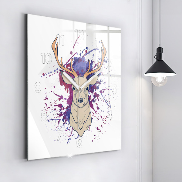 Kwadratowy zegar Ilustracja wektorowa jelenia