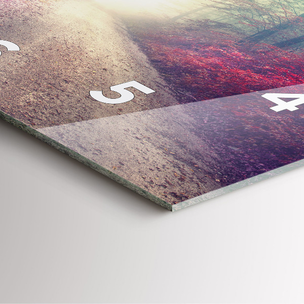 Kwadratowy zegar Jesienna droga Las Mgła