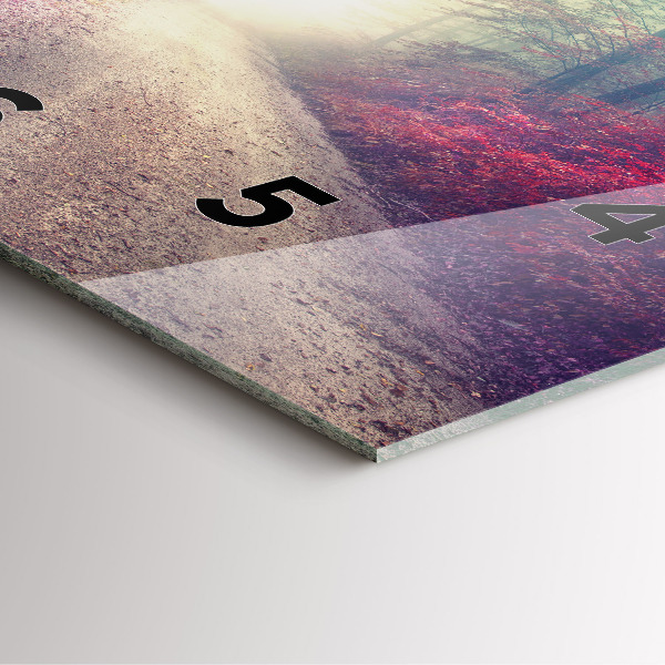 Kwadratowy zegar Jesienna droga Las Mgła