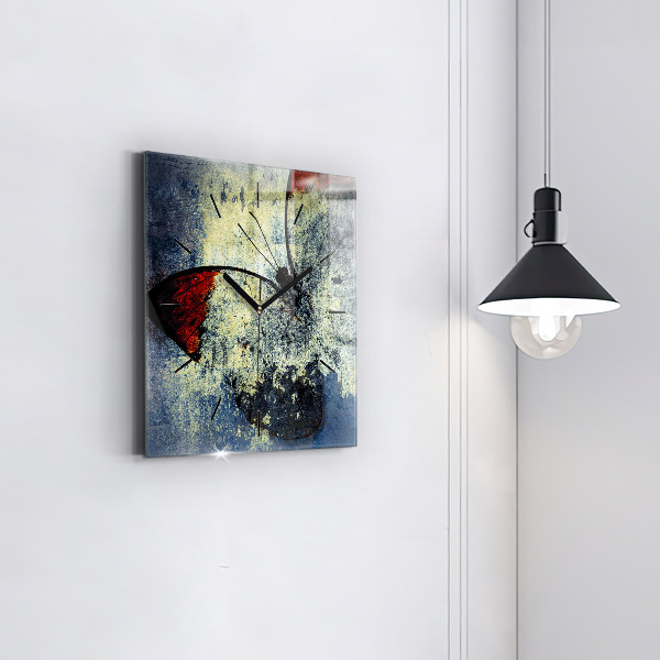 Kwadratowy zegar Motyl vintage styl