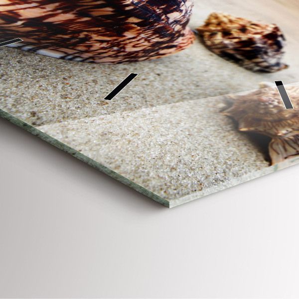 Kwadratowy zegar Muszla na plaży