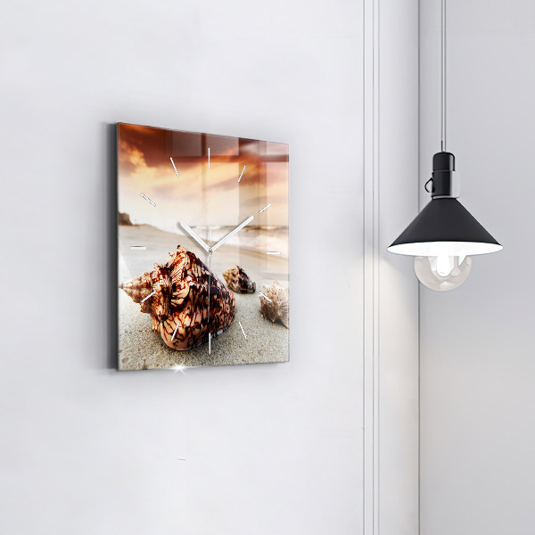 Kwadratowy zegar Muszla na plaży