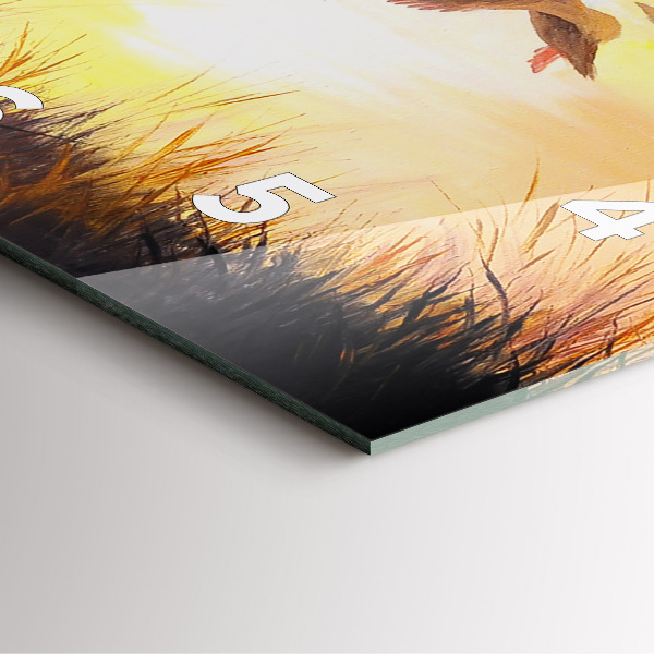 Kwadratowy zegar Żurawie o zachodzie słońca