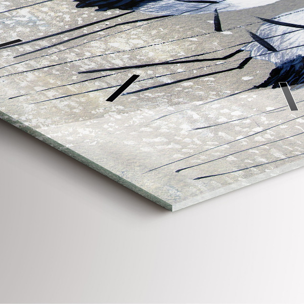 Kwadratowy zegar Żurawie w trzcinie