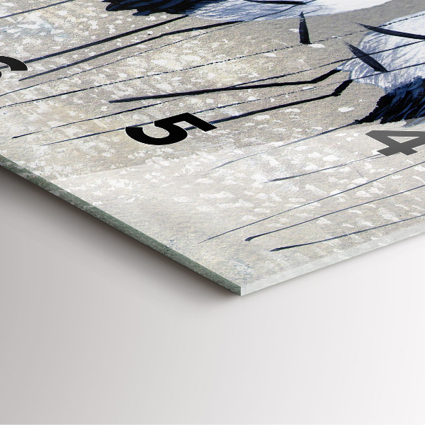 Kwadratowy zegar Żurawie w trzcinie