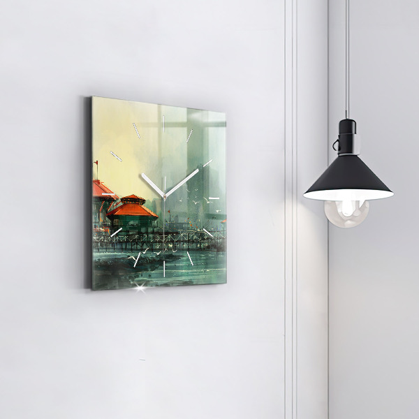 Kwadratowy zegar Wioska rybacka