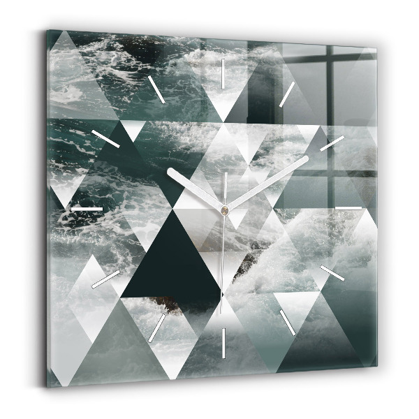 Kwadratowy zegar Abstrakcja morskie fale