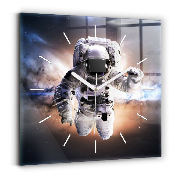 Zegar na ścianę kwadratowy Astronauta w kosmosie