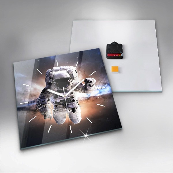 Zegar na ścianę kwadratowy Astronauta w kosmosie
