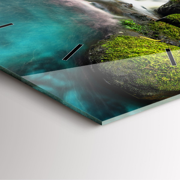 Zegar na ścianę kwadratowy Wodospad Tajlandia