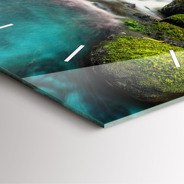 Zegar na ścianę kwadratowy Wodospad Tajlandia