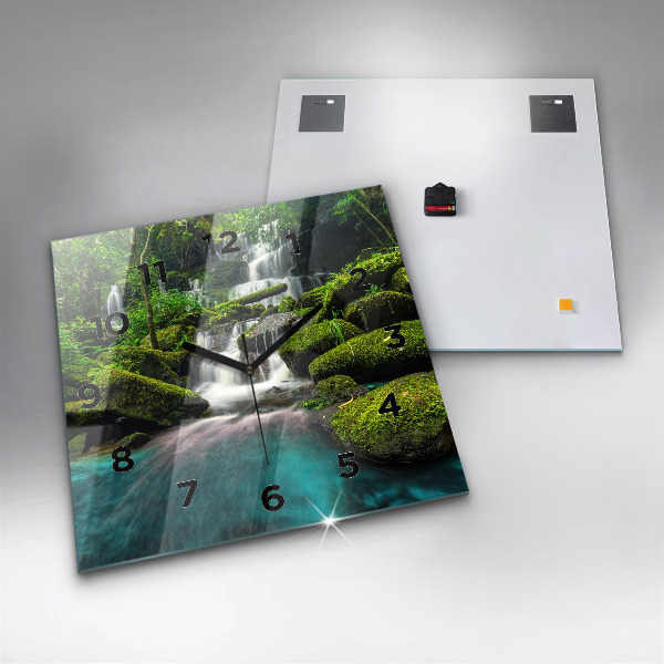 Zegar na ścianę kwadratowy Wodospad Tajlandia