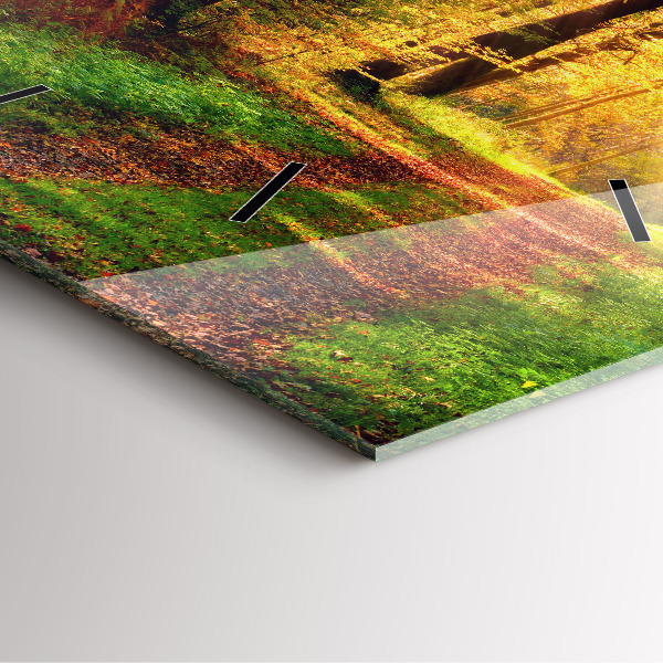 Zegar na ścianę kwadratowy Jesienna sceneria leśna