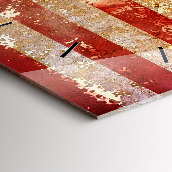Zegar na ścianę kwadratowy Flaga USA w stylu vintage