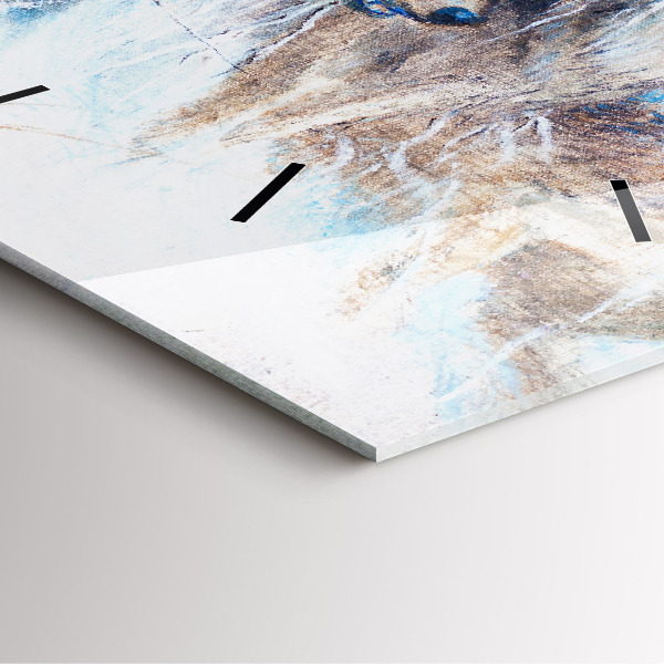 Zegar na ścianę kwadratowy Wilki w lesie