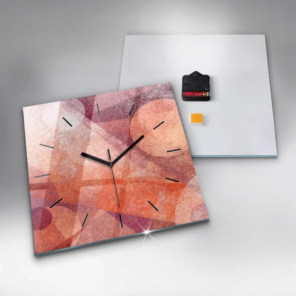 Zegar na ścianę kwadratowy Geometryczna abstrakcja