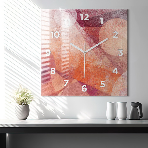 Zegar na ścianę kwadratowy Geometryczna abstrakcja