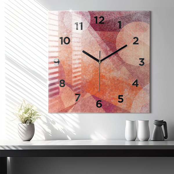 Zegar na ścianę kwadratowy Geometryczna abstrakcja