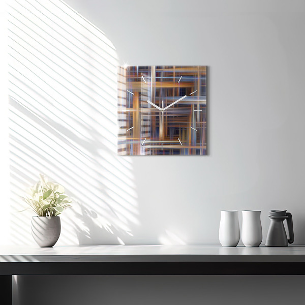 Zegar na ścianę kwadratowy Abstrakcja geometria