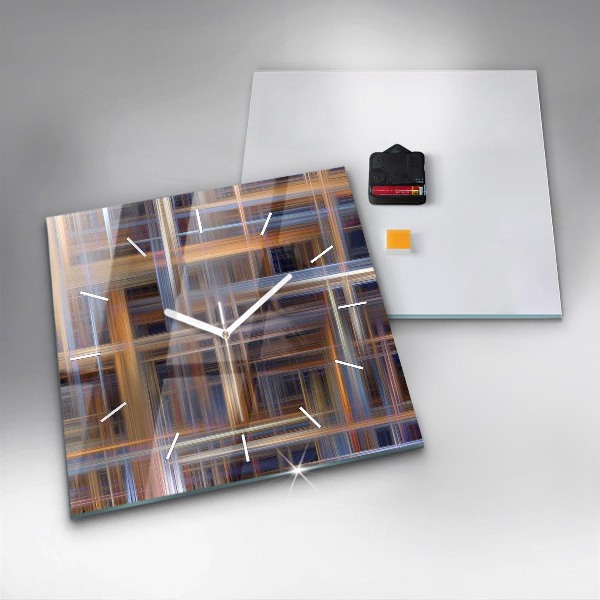 Zegar na ścianę kwadratowy Abstrakcja geometria