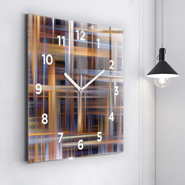 Zegar na ścianę kwadratowy Abstrakcja geometria