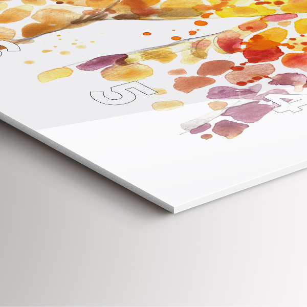 Zegar na ścianę kwadratowy Żyrafa – akwarela