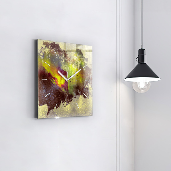 Zegar na ścianę kwadratowy Kobieta w lesie