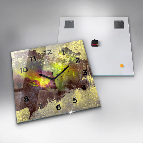 Zegar na ścianę kwadratowy Kobieta w lesie